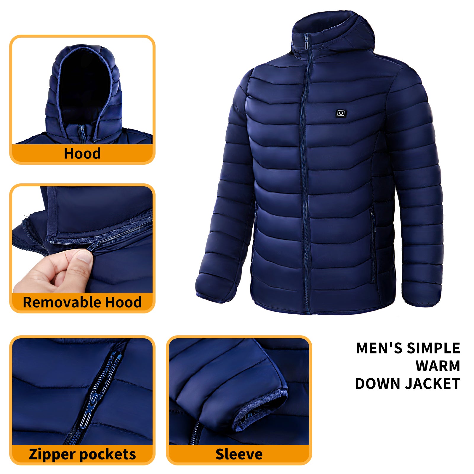 Unisex Heated Puffer Jacket Electric Heating Coat